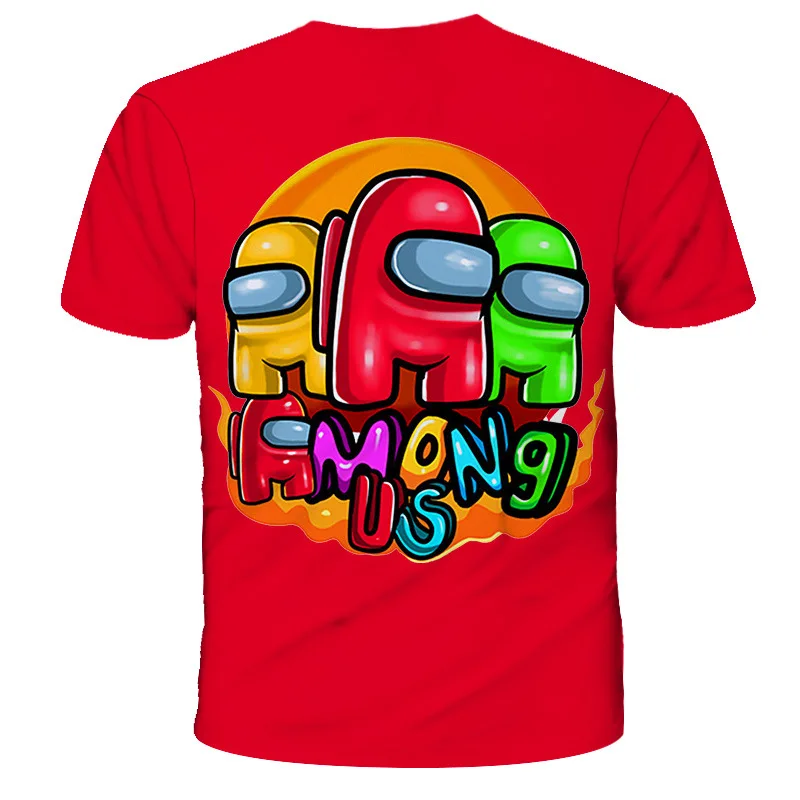 

2021 Summer 3D Print Among Us Kids T-Shirt Girls Funny Clothes Boys Costume Children Tops Hot Game Kids Clothes Baby Tshirts