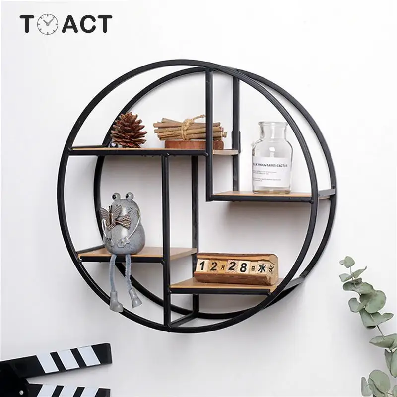 Железная полка круглая плавающая для буфета гостиной спальни кухни прихожей