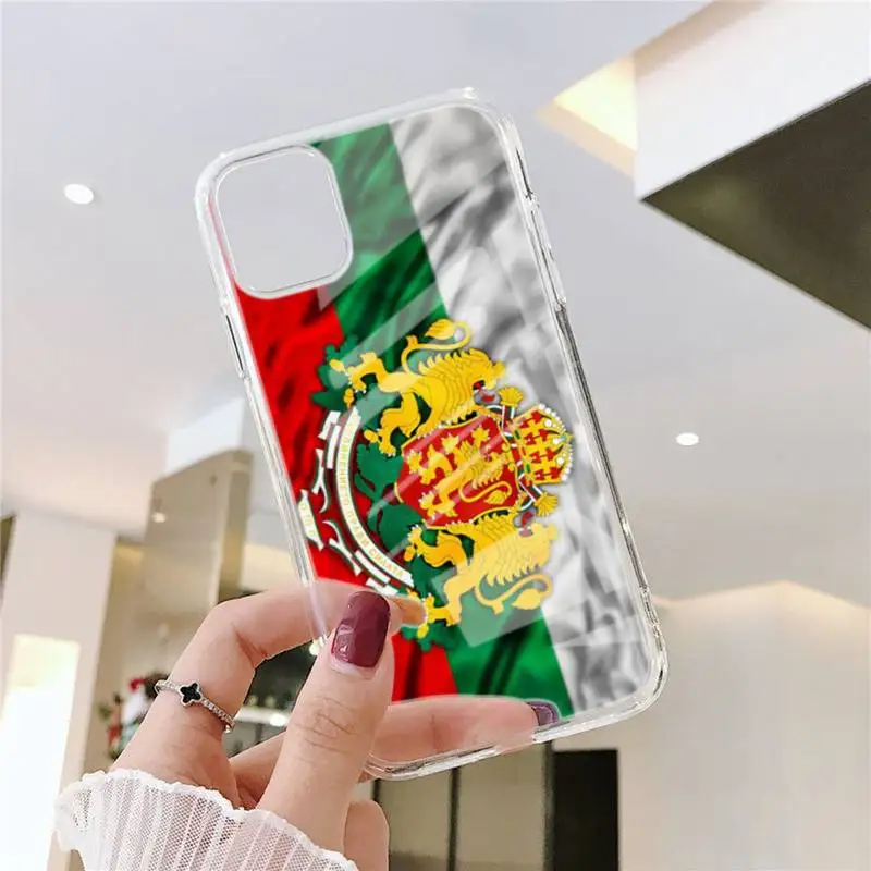 

Bulgaria National Flag Oil Paintting Pattern Phone Case Transparent Case For Iphone 6 6s 7 8 Plus XR X XS 11 12 Pro Max