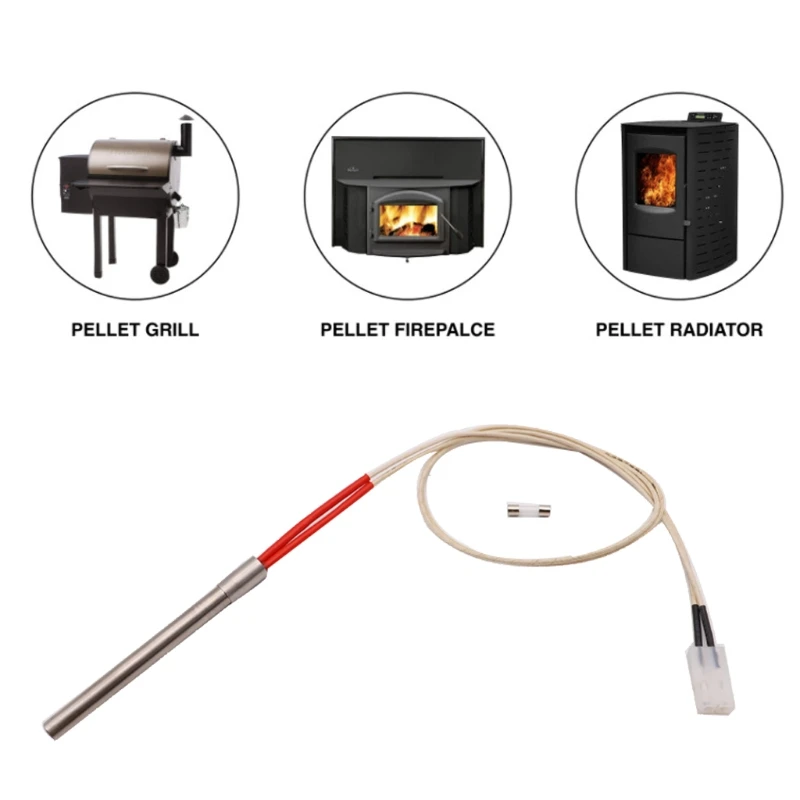 

350W 220V Ignition Igniter Hot Rod Wood Pellet Stove 10*140/150/170mm M16*1.5 10x140mm / 10x150mm / 10x170mm Thread for Fireplac