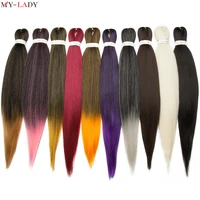 my lady 26 synthetic ombre pre stretched braiding hair easy braiding hair bundles yaki texture easy jumbo braids hot water set