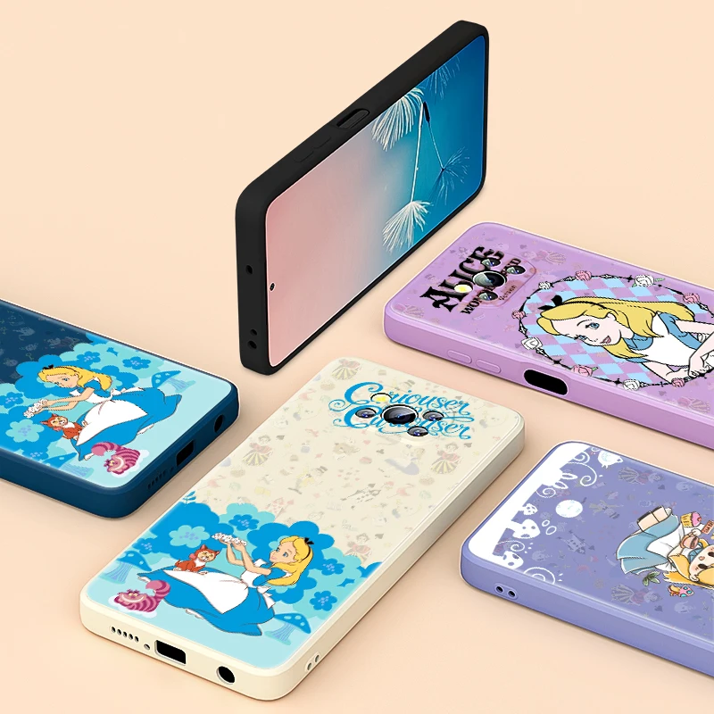 

Disney Alice in Wonderland For Xiaomi Poco 6 X CC9 E A3 Lite A2 Mix 3 4 X3 NFC X2 M2 C3 M3 Pro F3 GT Liquid Silicone Phone Case