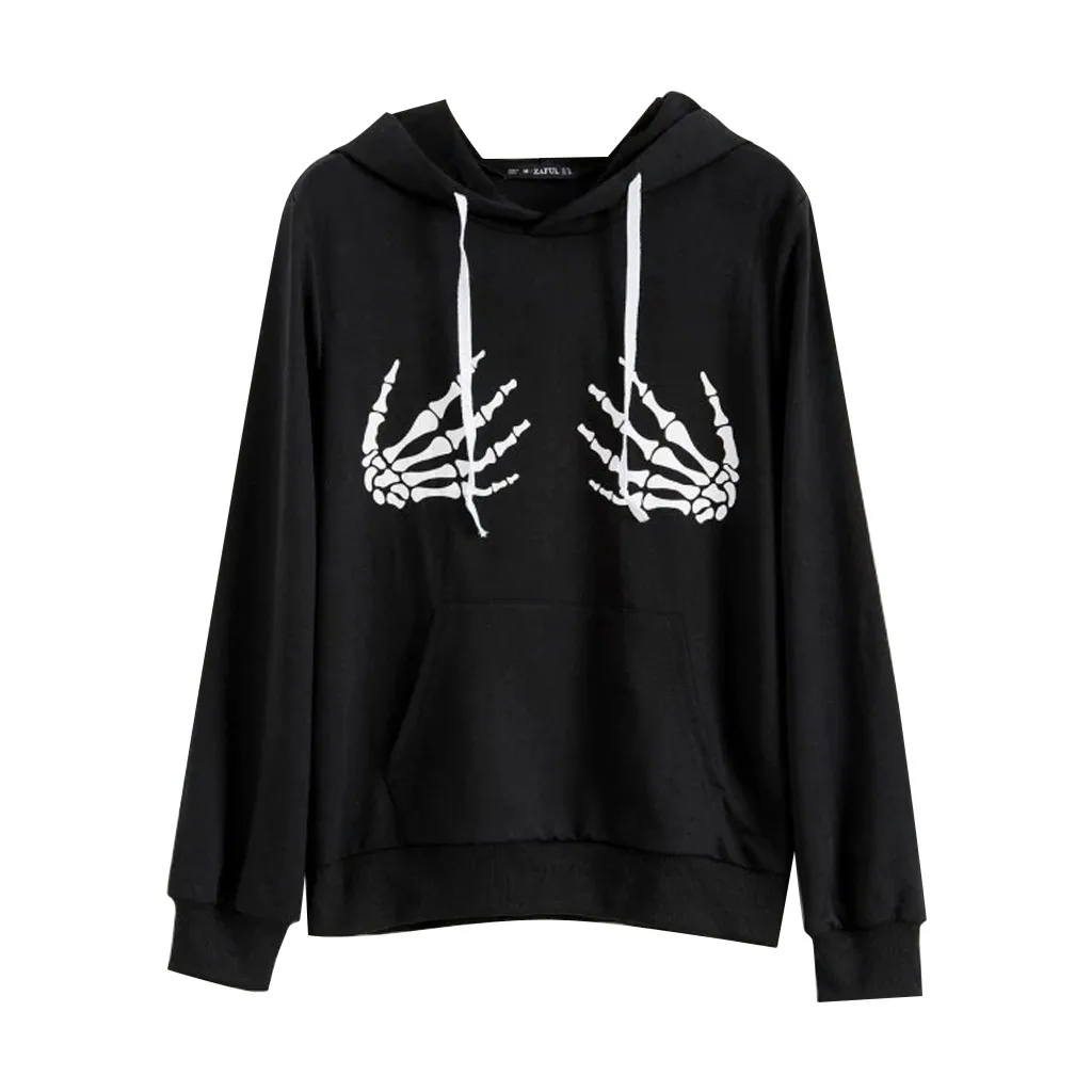 Женская одежда для Хэллоуина однотонная Свободная Толстовка со