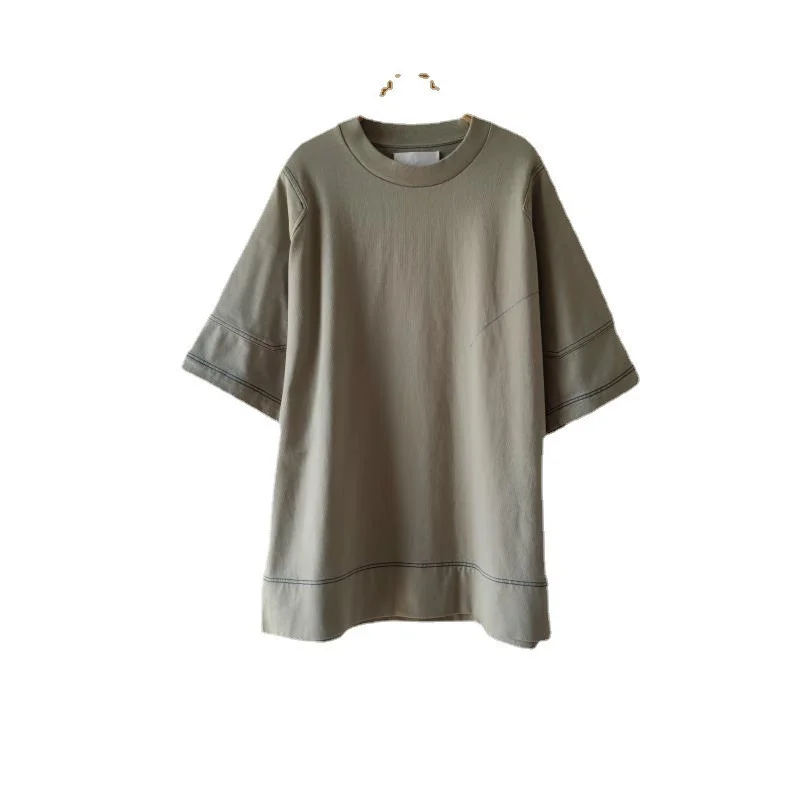 

Light Green Couple Models Oversized Short Sleeves Shirts for Women