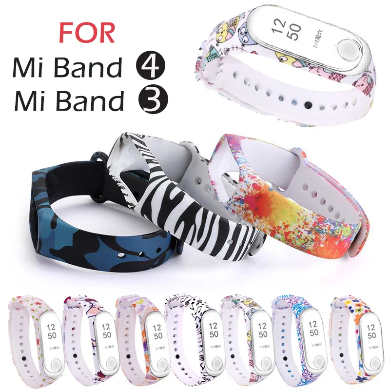Сменный ремешок для браслета Xiaomi Mi Band 4 3 силиконовый miband разнообразные