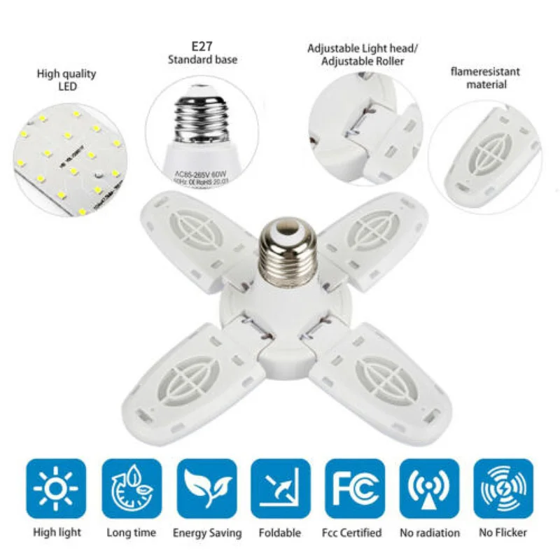 

Складсветильник Светодиодная лампа E27, 38 Вт, 85-265 в перем. Тока
