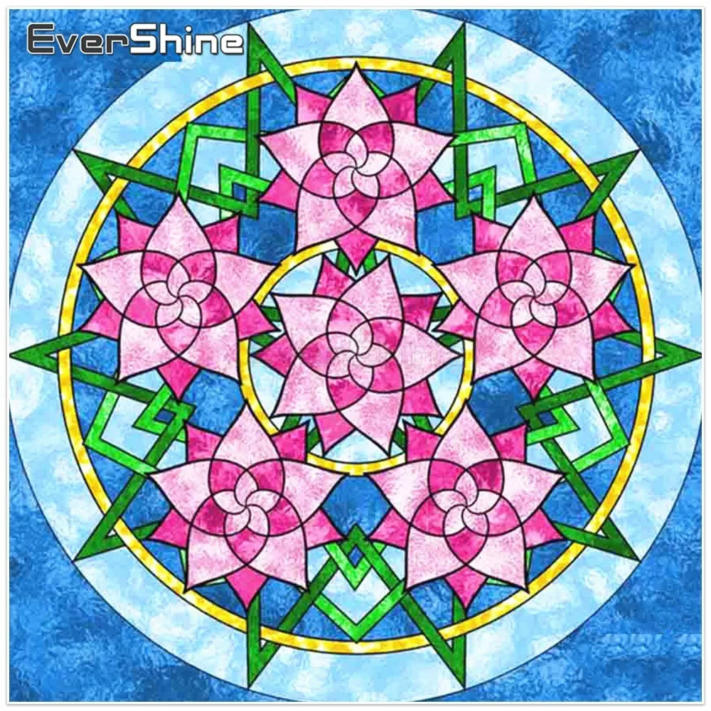 EverShine 5D Diamond Painting Mandala Picture Of Rhinestones Embroidery Full Display Flowers Mosaic Wall Decor | Дом и сад