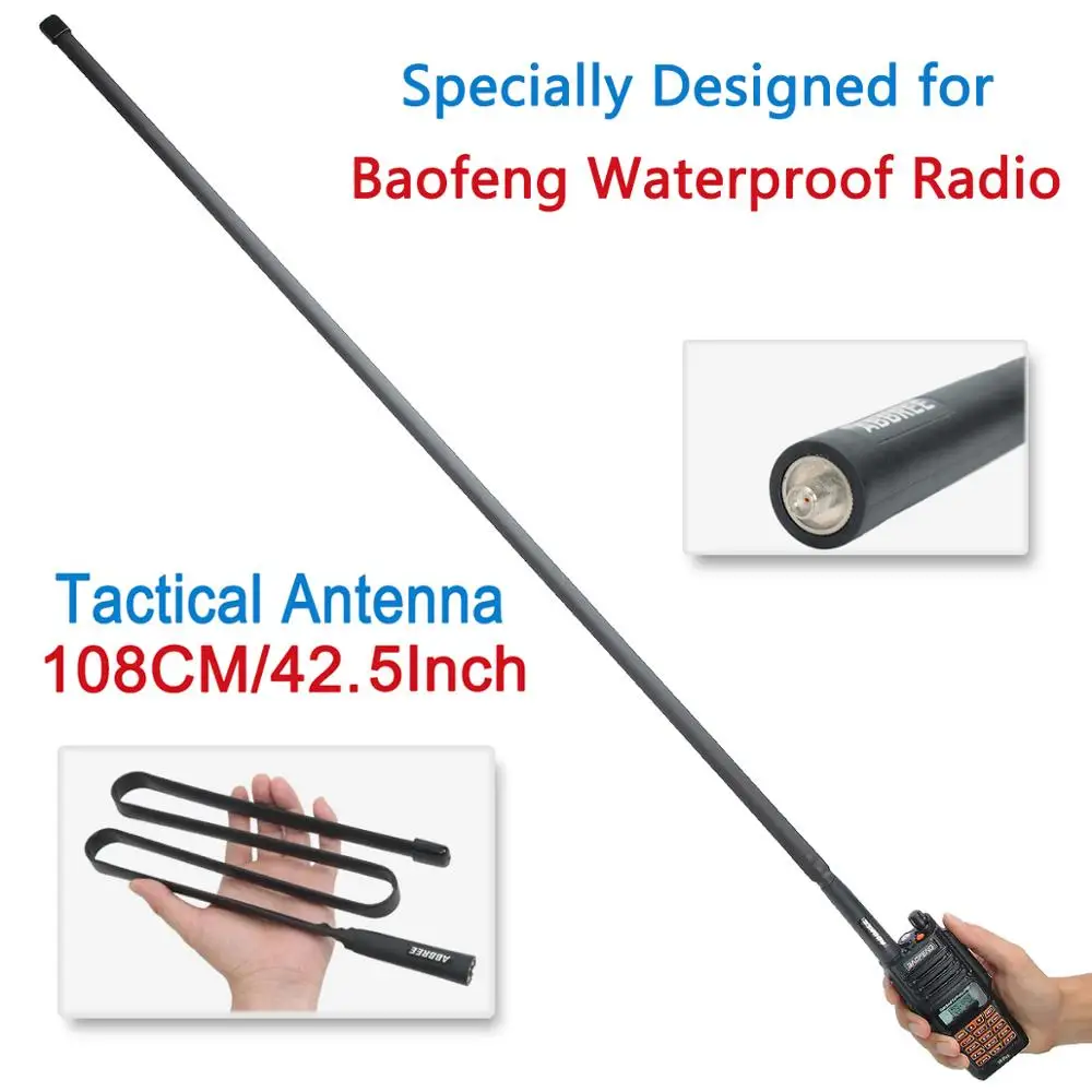 ABBREE армейская Складная тактическая Двухдиапазонная VHF/UHF 144/430 МГц антенна для Baofeng
