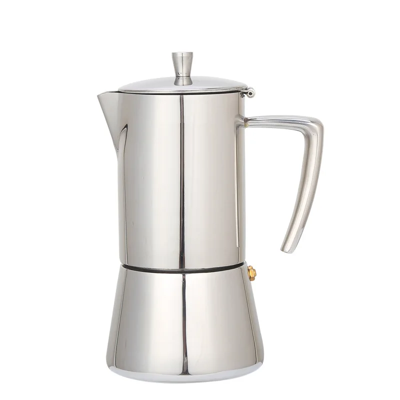 

Coffee pot custom OEM stainless steel coffee set induction cooker heating moka pot 4 cups
