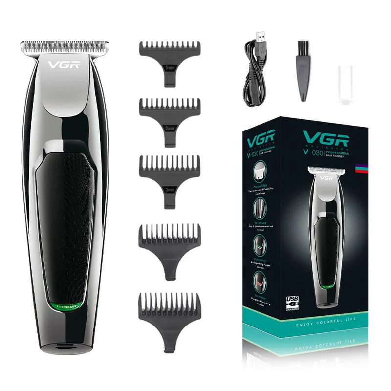 

VGR Electric Hair Clipper Rechargeable Stainles Steel Cutter Head With Limit Comb Professional Hair Clipper Hair Cutting Machine
