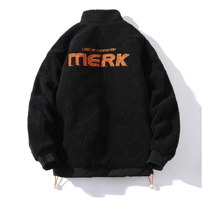 Couple Polar Fleece Ins Tide Brand Embroidered Cotton Jacket Autumn/Winter Warm Jacket Harajuku Coat Men Padded Jackets