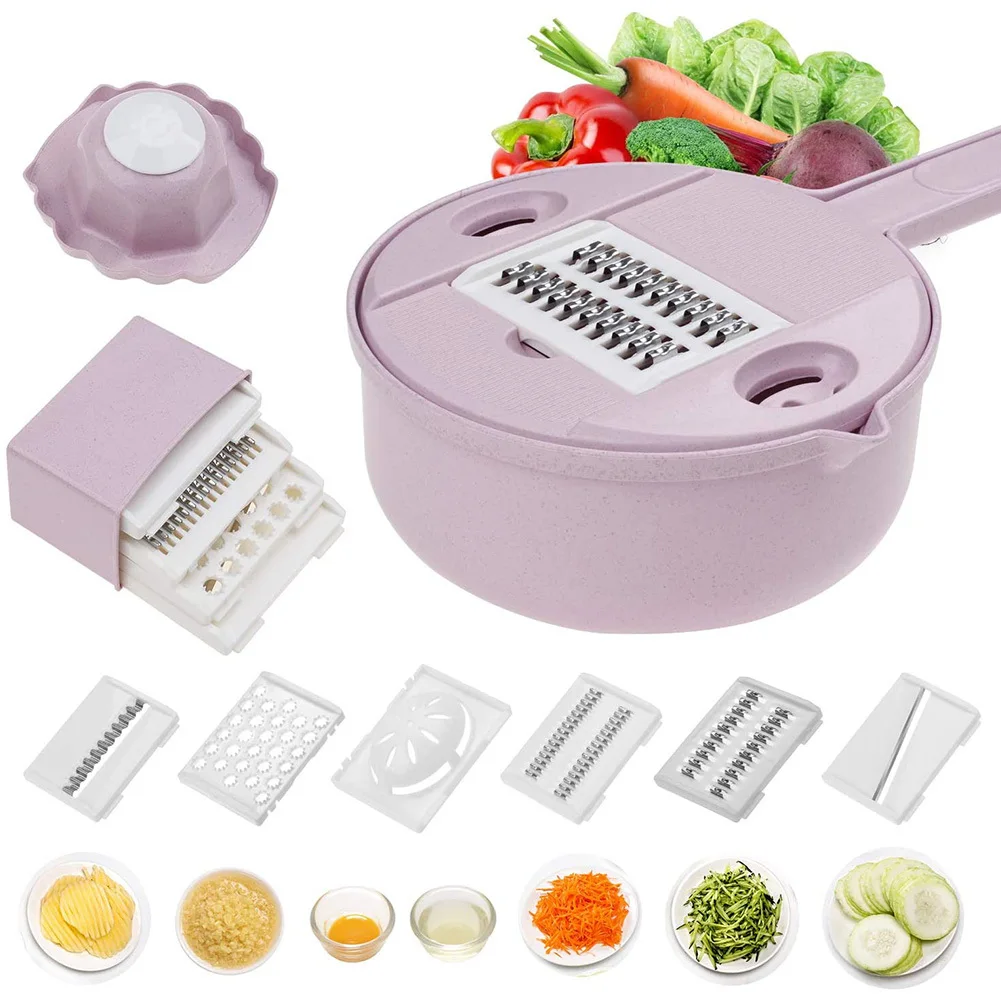 

Vegetable Mandoline Slicer 10 in 1 Vegetable Spiralizer Cutter and Shredder Kitchen Tool Multipurpose Julienne Furit Grater