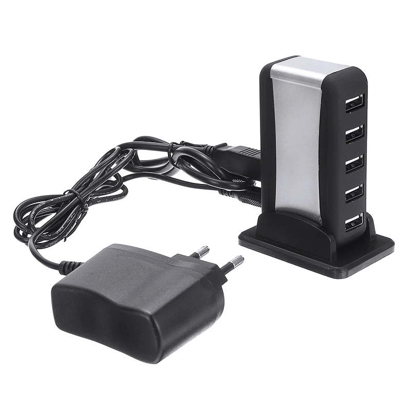 Мульти функциональный 7 портовый вертикальный USB 2 0 Hub адаптер 480 Мбит/с высокой