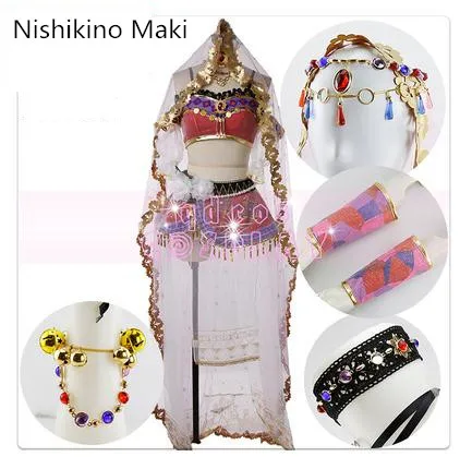 Nishikino Maki Love live/карнавальный костюм для всех членов, костюм для косплея, арабское ночное Пробуждение Уми маки, униформа на Хэллоуин, праздничное платье - Цвет: Nishikino Maki