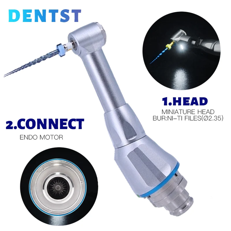 

Dentst Dental Contra Angle Handpiece Spare Parts 1:1 Stainless Body Miniature Head Endo Head Files For Root Canal Treatment