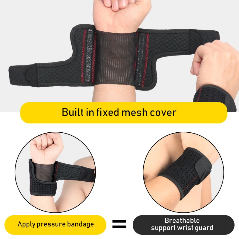 

1PC Wrist Protector Aluminum Spring Support Pressure Wrist Protector Basketball Volleyball Fitness Weightlifting Belt Protector