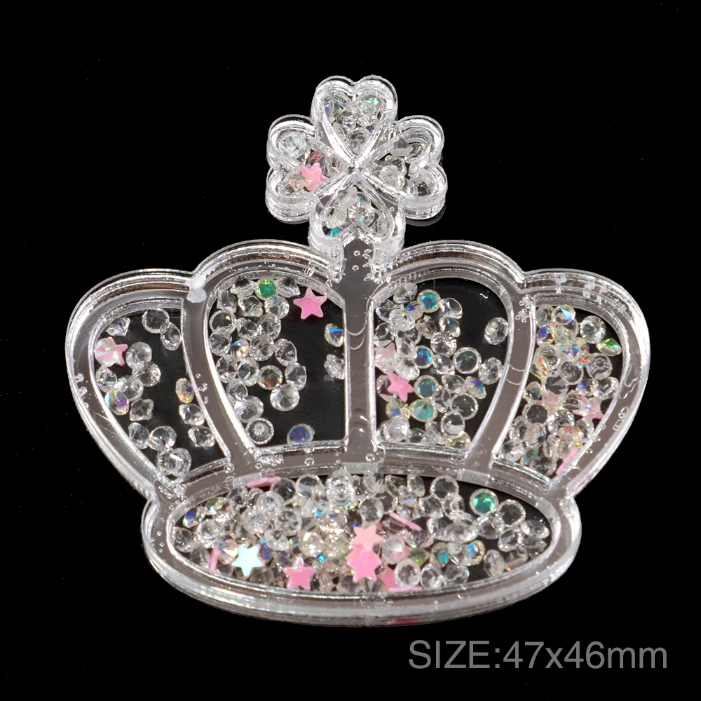 David accessories 25 шт./лот короны для девочек зеркало прозрачные акриловые блестки шейкеры "сделай сам" с бантом Сумка Материал, 25Yc7472 - Цвет: 1091786002