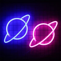 ins led neon lamp universe elliptical planet neon sign light usb night lamp home room party decorative wall light kid gift
