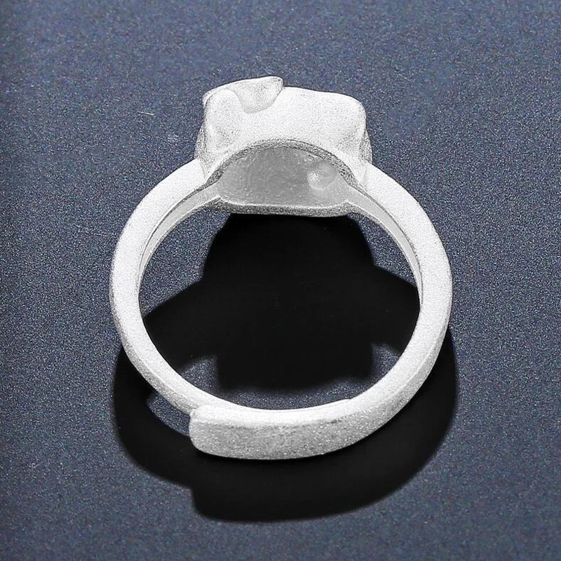 

YPAY Children Fashion Silver Color Cute Pink Cat Open Ring For Baby Kids Girls Woman Adjustable Ring Birthday Gift Party Jewelry
