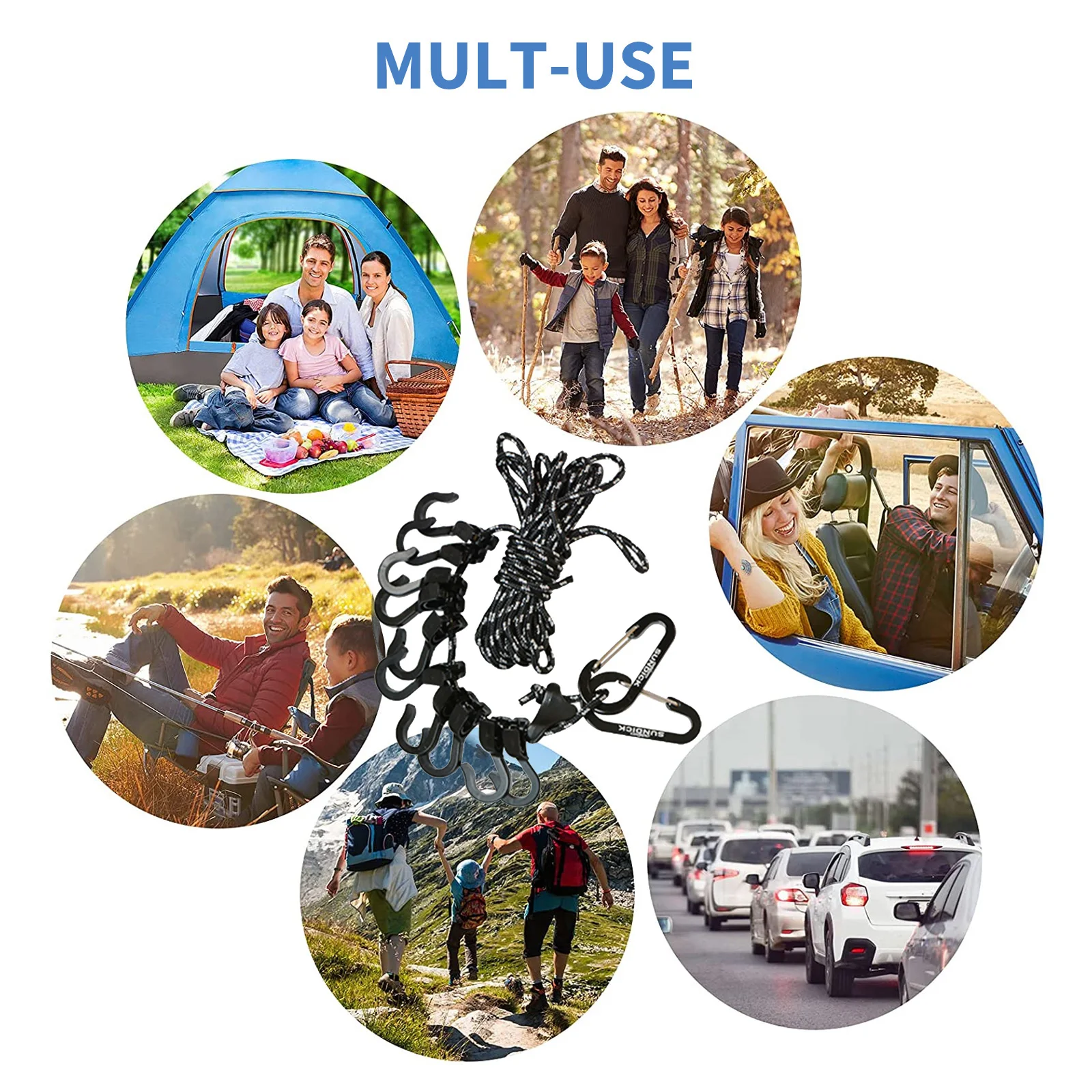 Портативная бельевая веревка с фиксируемым крюком набор для улицы регулируемая