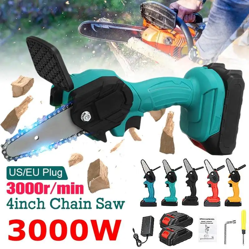 Big Sale 3000W 88VF 4 Inch Mini Electric Saw Chainsaw Garden Tree Logging Woodworking Tools Wood Cutters For Makiit Battery | Инструменты