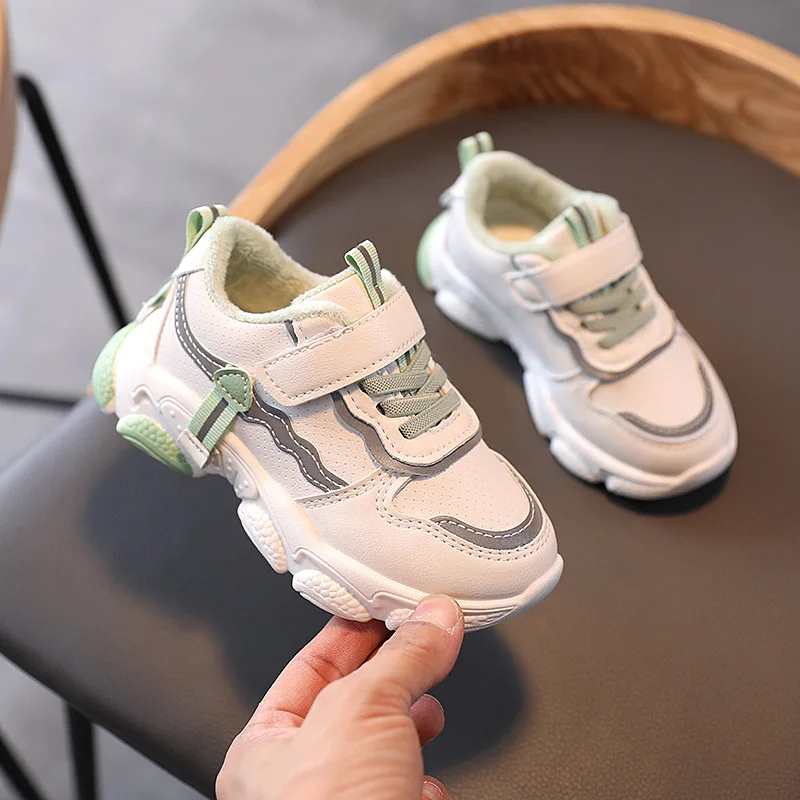 

Autumn and Winter New Lightweight Warm Hook & Loop Boys and Girls' Sports Shoes Ins Korean Version Thick Sole Shoes 26-36