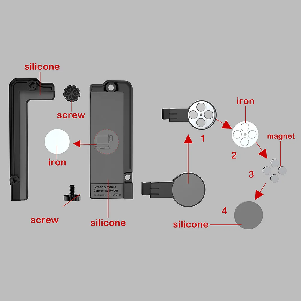 

Multi Screen Support Laptop Side Mount Connects Mobile Phone Bracket Dual Monitor Display Clip Adjustable Phone Stand Holder