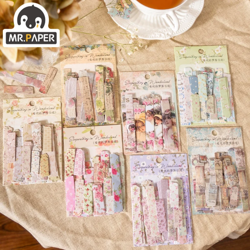 

JIUMO 8 Designs Annie's in Wonderland Series Material Sticker Pack DIY Project Diary Decoration Collage Material Sticker
