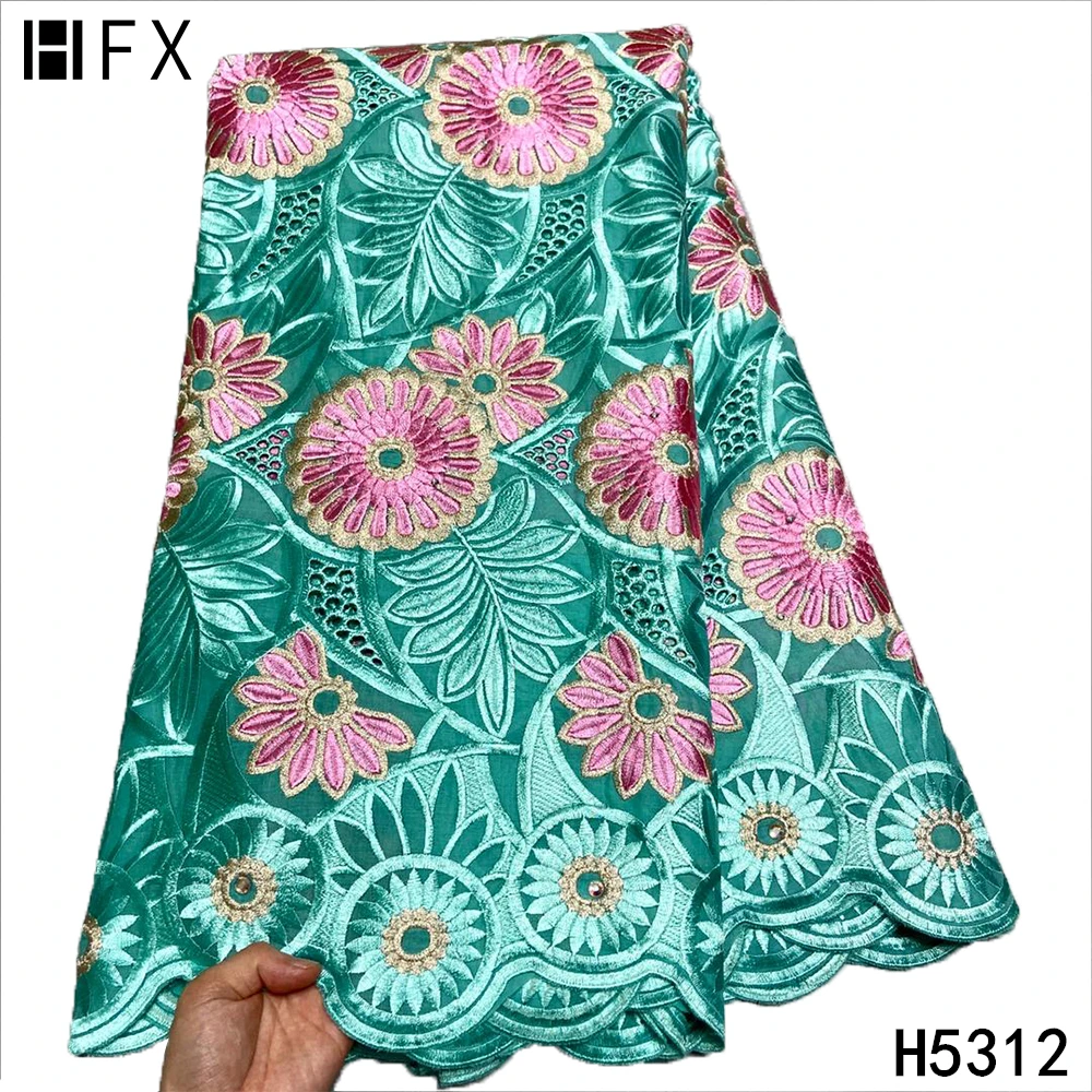 HFX новейшая зеленая швейцарская вуаль кружевная ткань высокого качества вышитая