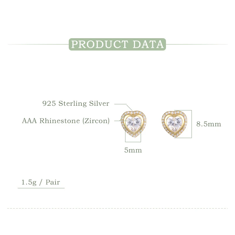 Подарки на новый год красивые маленькие серьги-гвоздики для девушек сердечки