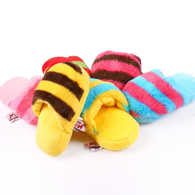 Pet Dog Chew Toy Stuffed Chewing Plush Interactive Cute Soft Plush Slipper Design Toys For small Dogs Puppy Product Chihuahua