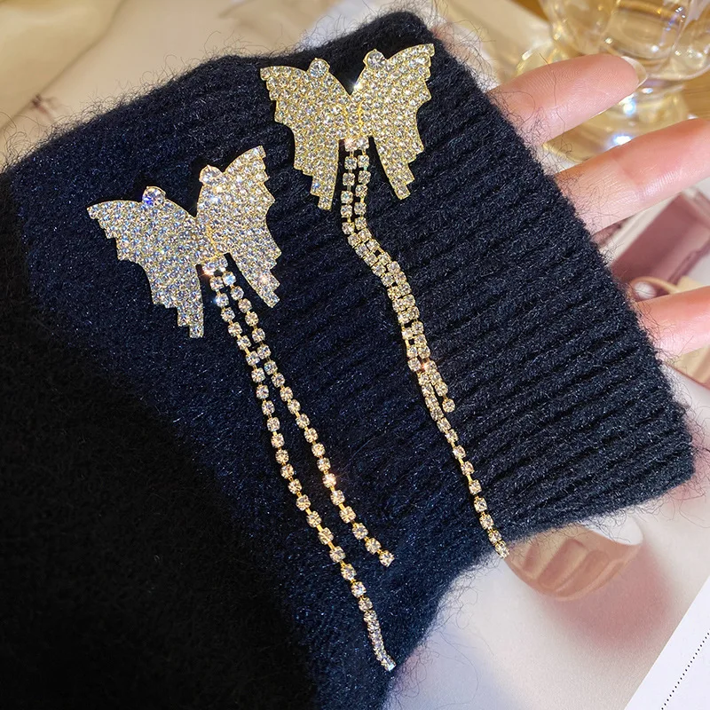 

Long Tassel Earrings Super Fairy Butterfly Fashion Female Korean Version Of Simple And Elegant Atmosphere Women Ear Jewelry
