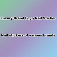 10pcs new nail manicure sticker luxury brand logo letter nail sticker adhesive diy decal aluminum foil manicure nail art sticker