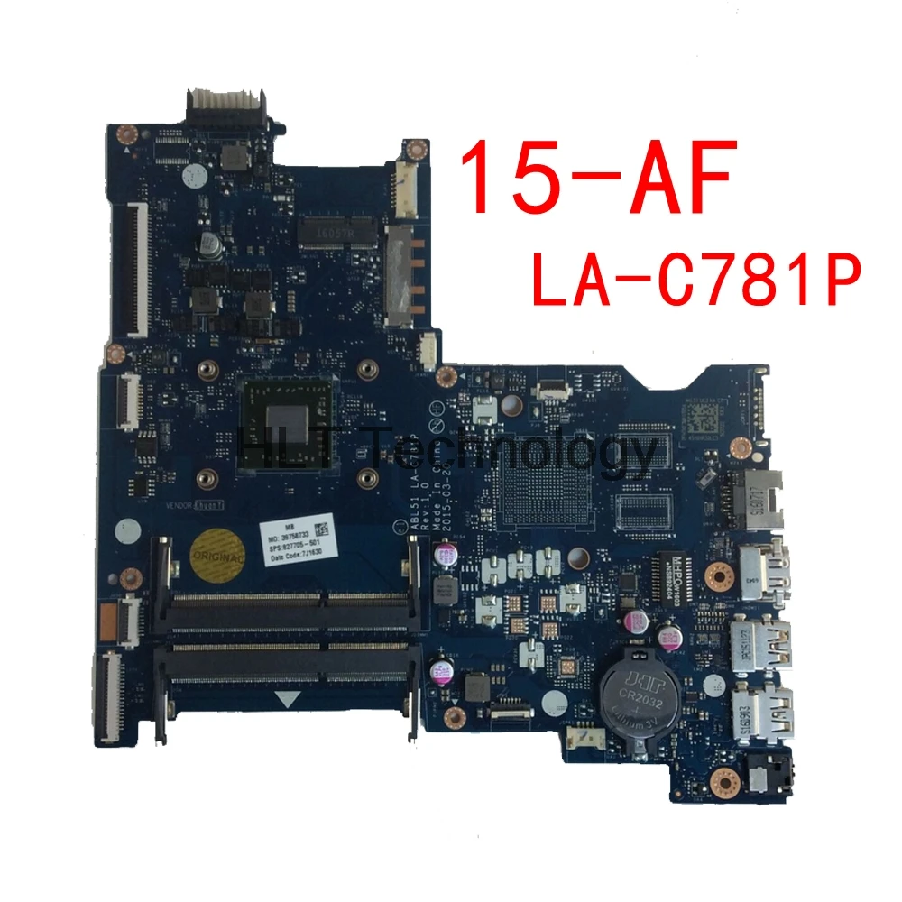 

Laptop motherboard For HP Pavillion 15-AF 813969-501 813969-601 818061-601 A8-7410 AM7410 ABL51 LA-C781P Mainboard