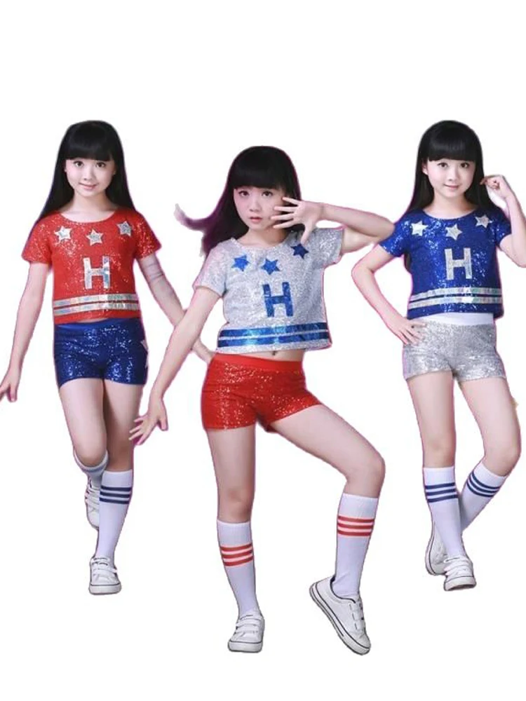 Костюм для чарлидинга Школьный костюм девочки в современном стиле джаз танцев