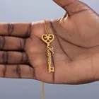 Модное ожерелье-чокер в форме ключа для женщин, подвески из нержавеющей стали, персонализированное ожерелье с именем для женщин, табличка с именем