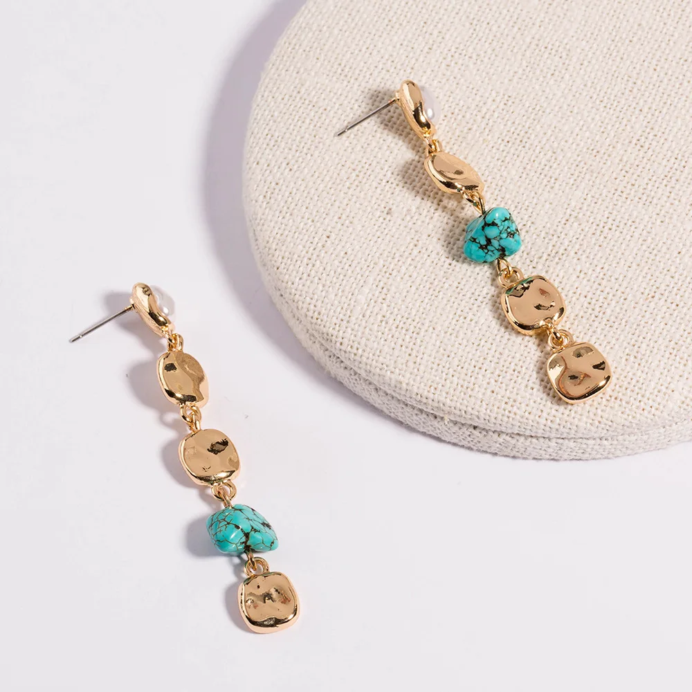 Европейские модные длинные металлические серьги-кисточки с фотоэлементами