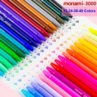 sharkbang monami water based gel pens 12 24 36 48 color drawing painting play color art marker pen school stationery supplies