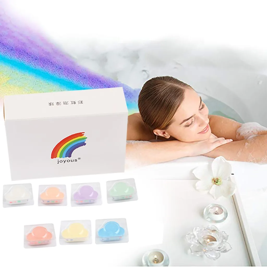 Радужный мыльный шар для ванны ручной работы уход за кожей массажная бомба