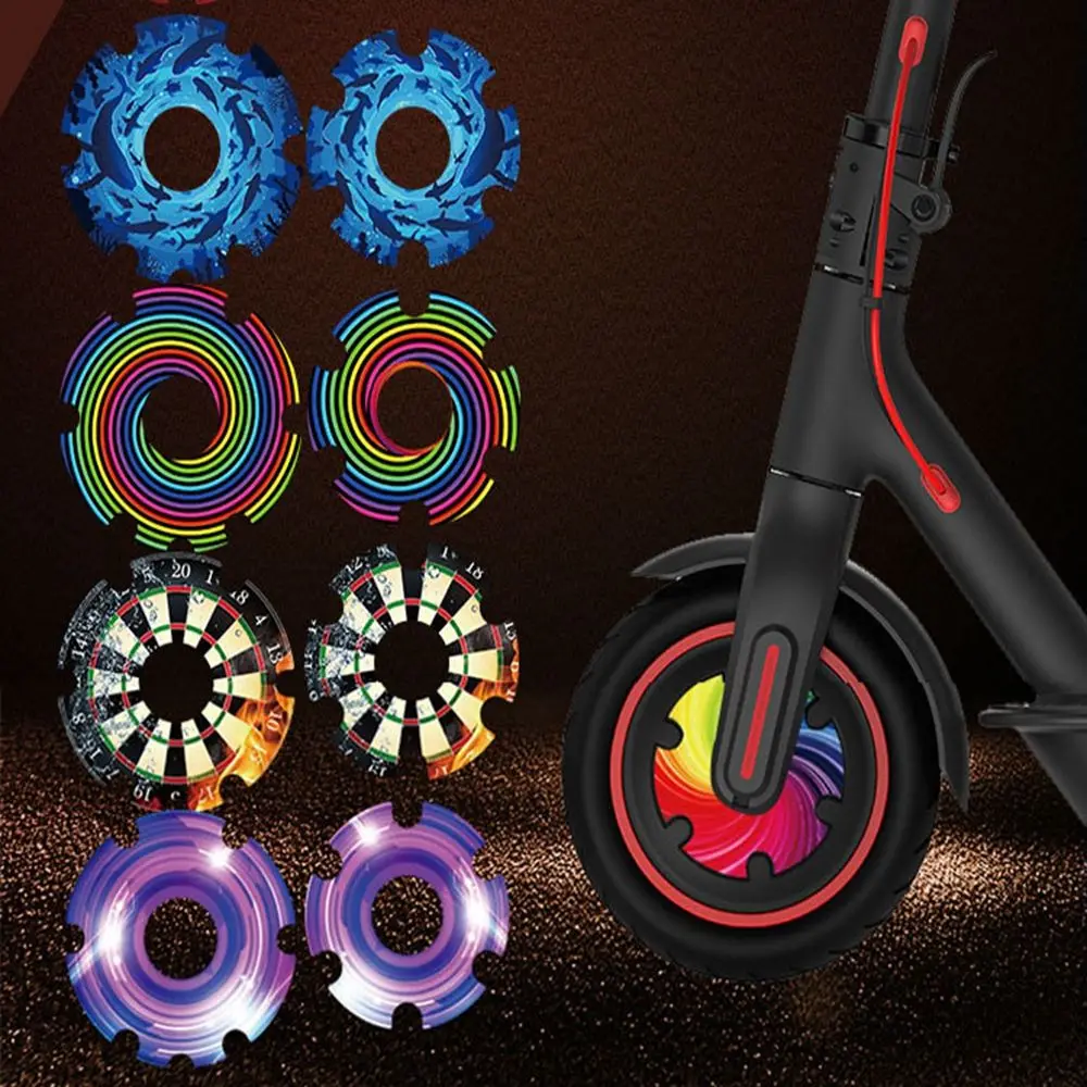 2Pcs/Set Electric Scooter Front Wheel Sticker PVC Motor Protective Cover Shell Kick Accessories For Xiaomi M365/1s/pro2 | Спорт и