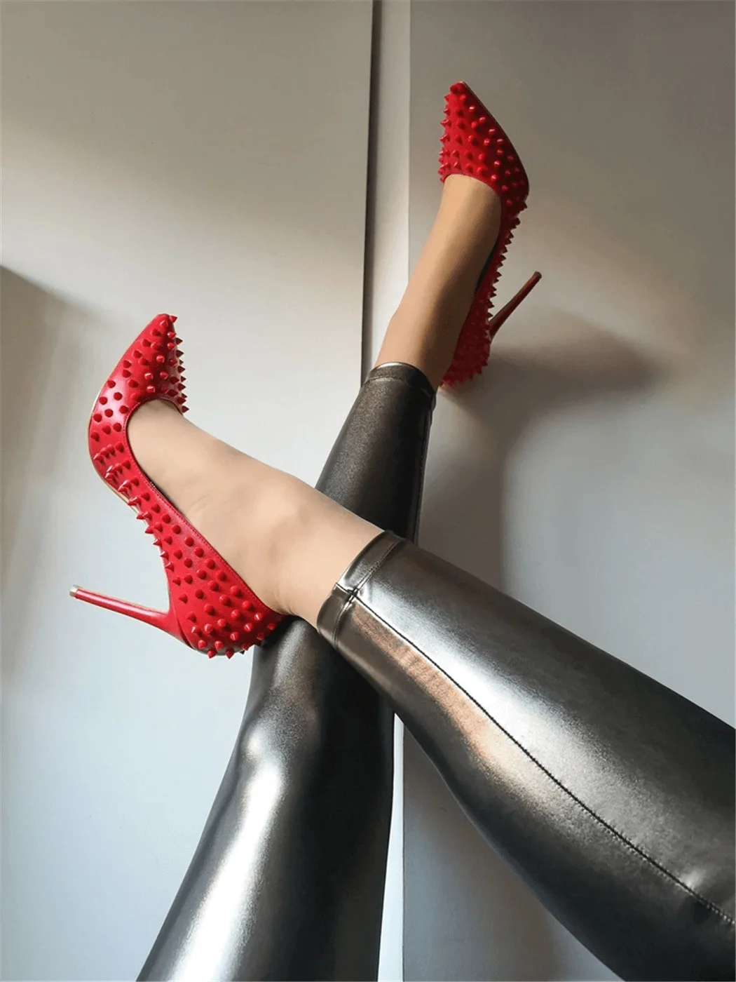 Женские туфли лодочки с заклепками Onlymaker свадебные большой размер|heel size|heels size