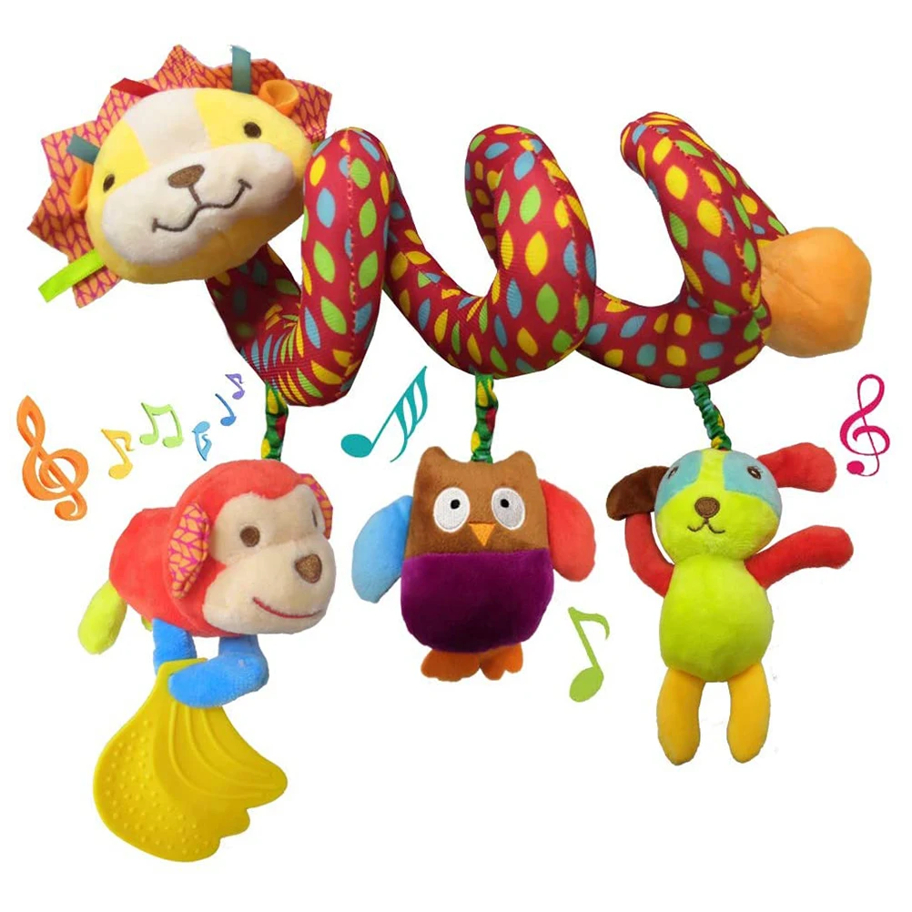 

Cute Cartoon Hanging Bed Rattle Toy Baby Activity Plush Toy Baby Stroller Car Safety Seat Mobile Rattle Educational Toy