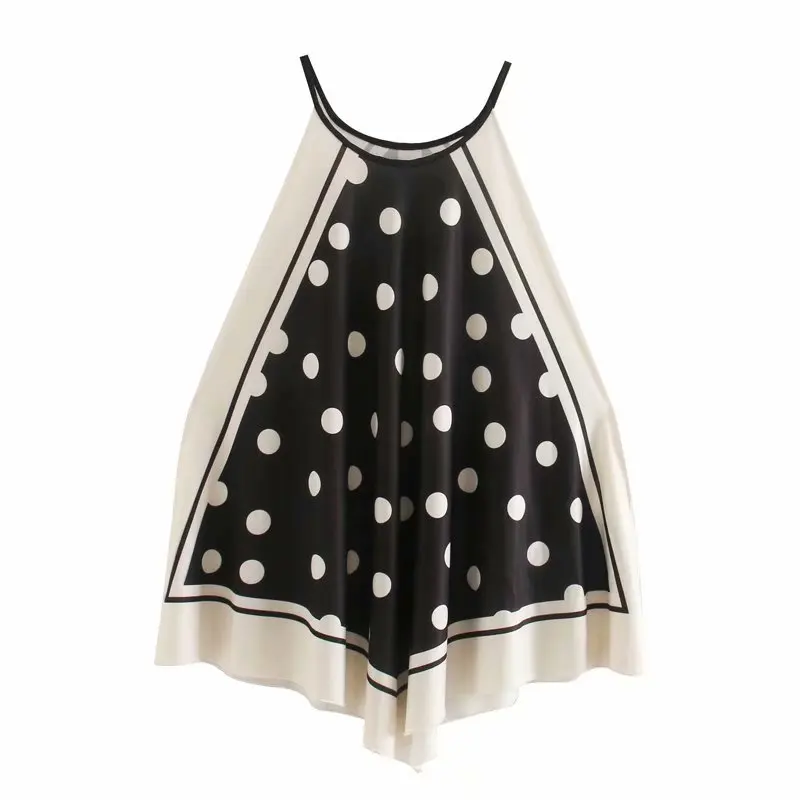 Новинка 2020 Женская Винтажная Майка с принтом в горошек пикантная шикарная майка