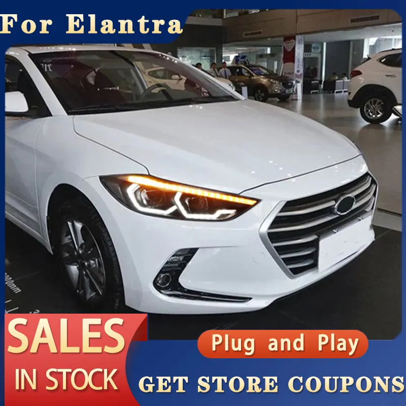 Фото Фасветильник головного света для Hyundai Elantra s 2016-2020, новые фары головного света Elantra, брендовые ДХО орлиный глаз Hid Биксеноновые автомобильные аксессуары №1