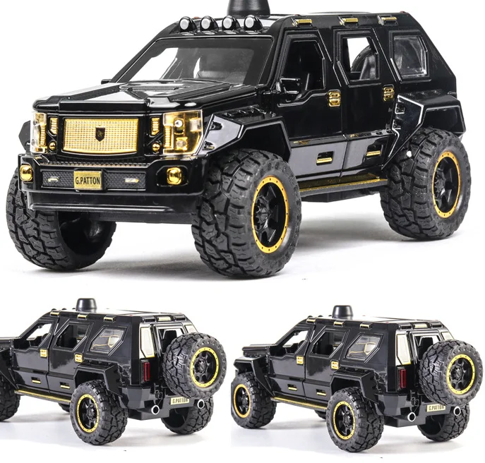 Высококачественная модель автомобиля из сплава USSV 1:24G.PATTON со светильник вым