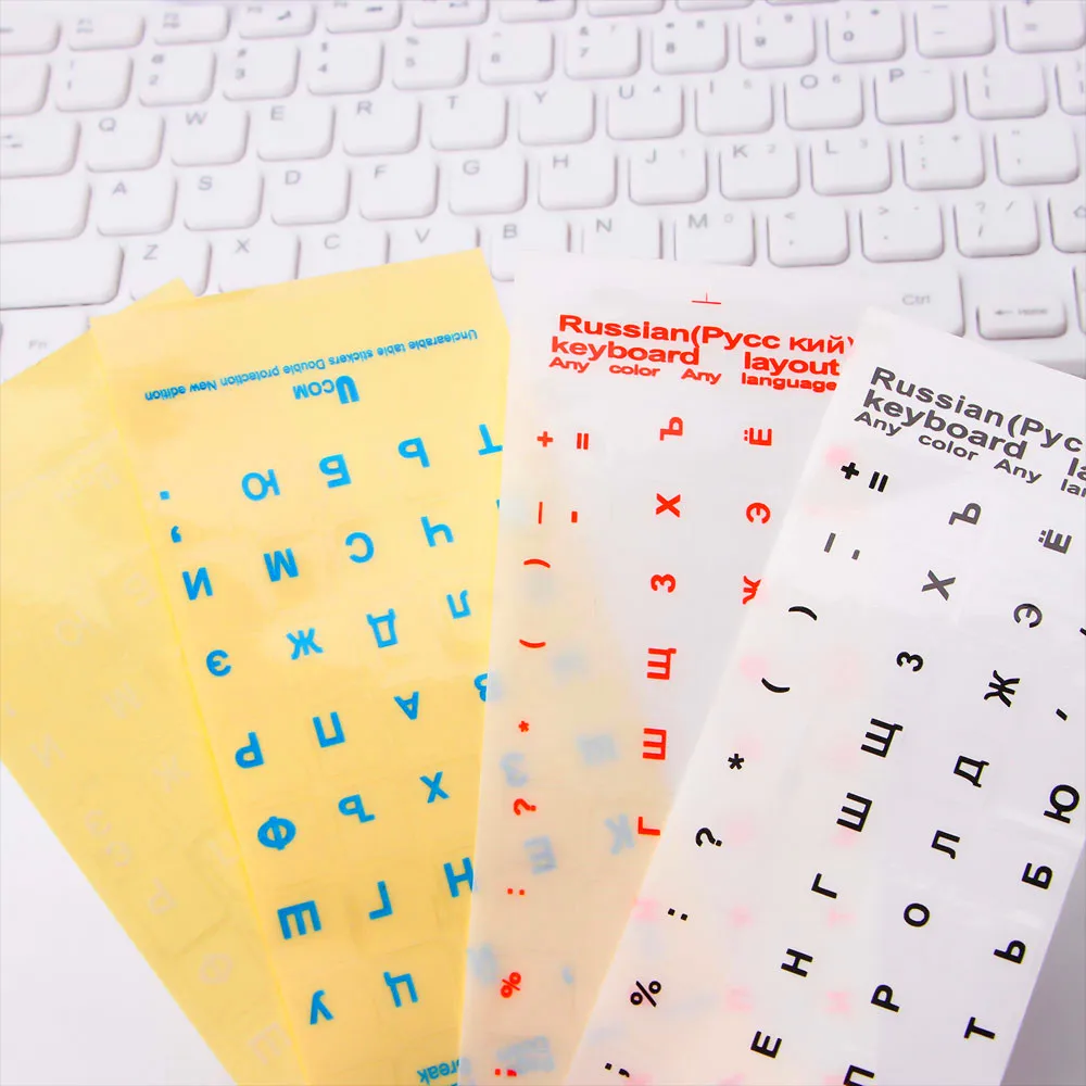 

1pcs Russian Transparent Keyboard Stickers Russia keyboard film Layout Alphabet Black White Label Letters for Computer PC Laptop