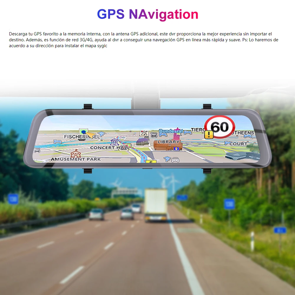 Автомобильный видеорегистратор Bluavido 4G Android 12 дюймов GPS навигация ADAS FHD 1080P двойная