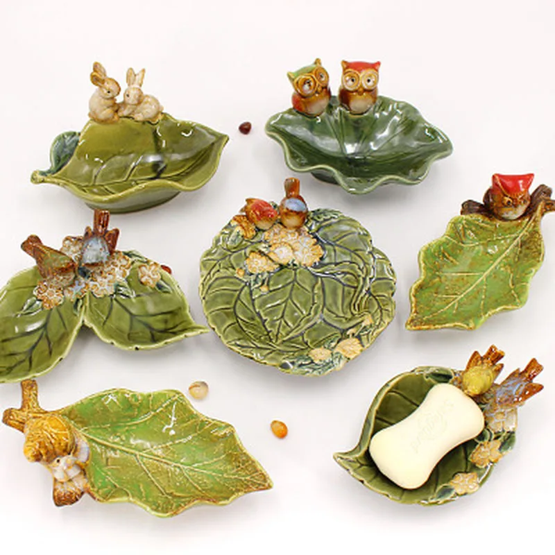 Nordic Птица/сова керамические ювелирные изделия Ключи лотки для хранения