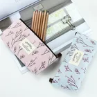 Холщовые пеналы для карандашей, с изображением цветов, на молнии