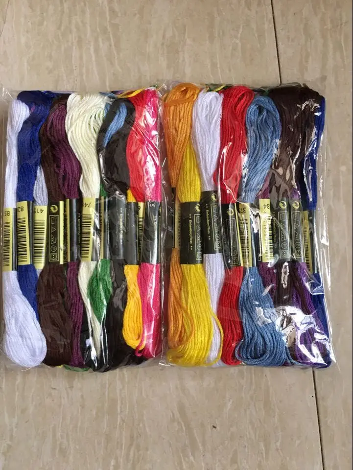 

20 pieces different color Cross stitch threads Floss Thread 8 meters Long 6 Strands cross stitch skeins